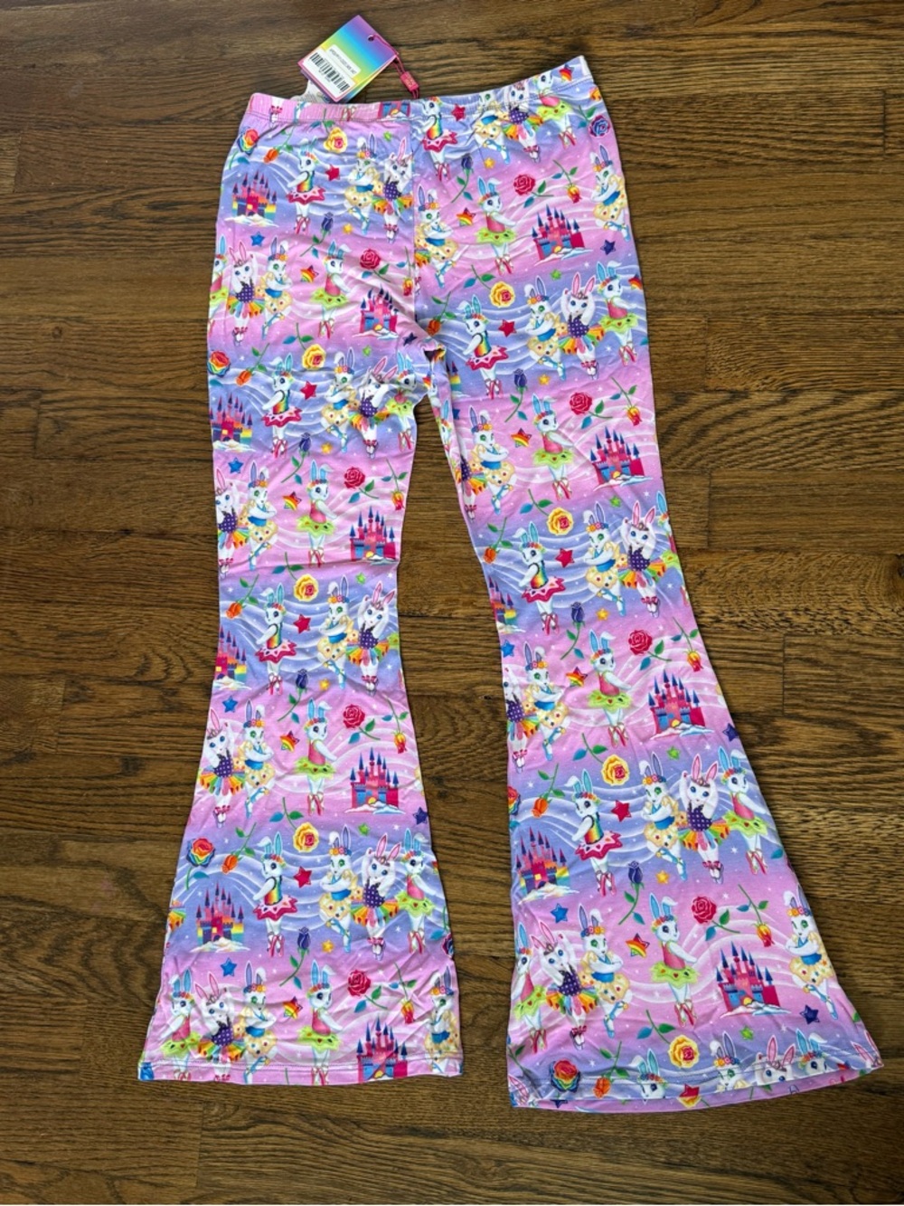 Posh Peanut LISA FRANK® BALLERINA BUNNIES BELL BOTTOMS size 7/8 NWT